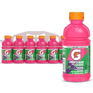 SnS] $4.52* | 12-Pk 12-Oz Gatorade Lower Sugar Electrolyte Sports Drink (Rain Berry) at Amazon
