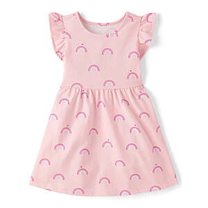 The Children's Place Baby And Toddler Girls Short Sleeve Print Flutter Dress $3.79