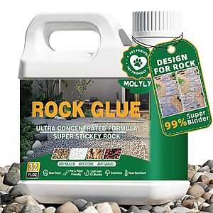 MOLYLY Rock Glue & Gravel Binder:2-Gallons $30,32-Oz $10