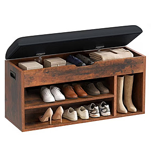 Gianna Lift-Top Cushioned Shoe Storage Bench:39" $33.99 or 31" $30.99 + Free S&H w/ Walmart+ or on $35