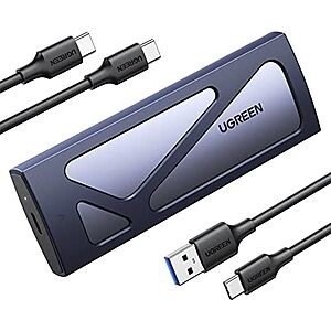 15.97* | UGREEN 10Gbps USB C External M.2 NVMe SSD to USB Tool-Free Enclosure at Amazon