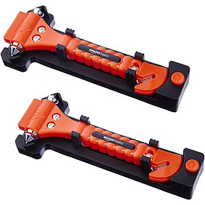 $7.21*:Amazon Basics Emergency Seat Belt Cutter and Window Hammer Tool, Car Accessories, 2 Pack, SW-835