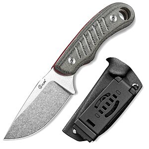 CVLIFE 3.14" 14C28N Fixed Blade EDC Camping Knife with Kydex Sheath,Grey $27.99 AC