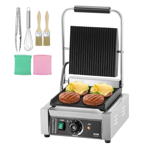VEVOR Commercial Panini Grill,...ate,for Hamburger Steak Bacon