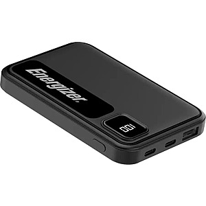 Energizer MAX 5,000mAh 15W USB-C 3-Port Universal Portable Battery Charger/Power Bank w/ LCD screen for $7.49