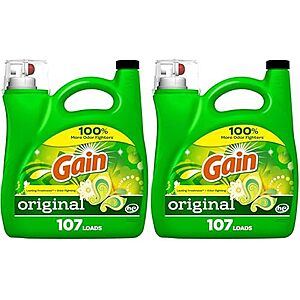 14.21 | 2-Pack 154oz Gain Liquid Laundry Detergent,Original Scent at Amazon