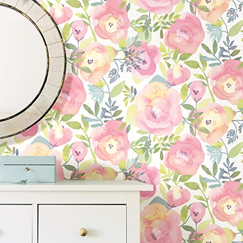 NuWallpaper Peachy Keen Peel a...edroom Living Room Accent Wall