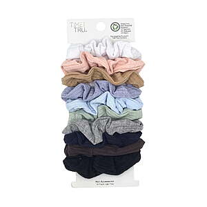 Time and Tru Women's Ribbed Hair Ties,10-Pack,Multi-Color Ribbed (various) - from $1.64