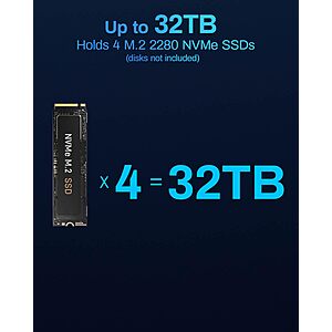 TERRAMASTER F4 SSD 4-Bay SSD NAS,30% off,$349.99,Intel N95 4-Core,DDR5 8GB RAM,5GbE LAN