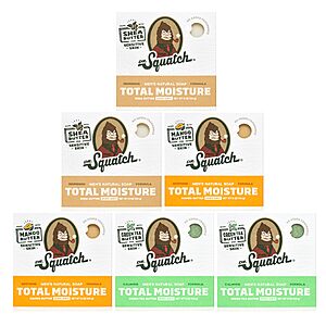 S&S] Dr.Squatch Total Moisture Natural Men’s Bar Soap,Soap Bar (5oz,6-Pack) $20.47