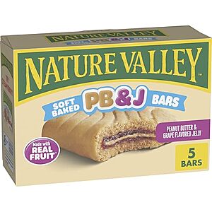 SnS,AC] $6.57 | 2 × 5-Count Nature Valley Soft Baked PB and J Bars ($3.29 each) at Amazon