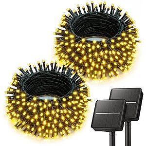 AC] $8.49* | 2-Pk 40' Brightown Outdoor Solar String Lights (Warm White) at Amazon