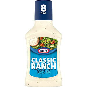 Kraft Classic Ranch Dressing,8 fl oz Bottle,$1,Walmart