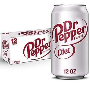 12-Pack 12 fl oz Diet Dr Pepper Soda 2 for $9.16 w/ S&S + Free Shipping Prime or $35