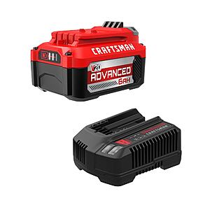 CRAFTSMAN V20 Advanced Battery Starter Kit 20-Volt 6Ah Lithium-Ion Battery & Charger $99 + Free Shipping