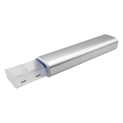 EZY DOSE Slide Pill Organizer,...itamins,Compact,9-Inch,Gray