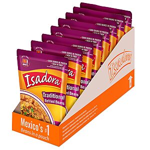 8-Pack 15.2-Oz Isadora Traditional Refried Beans in Pouch $11.04 ($1.38 each) + Free Shipping w/ Prime or on $35