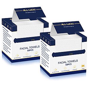 Face Towels,XL Facial Dry Towels 10x12 Inch,Biodegradable Disposable Face Wipes for Makeup Remover,Skincare & Face Cleansing,Lint-Free,100 Count $13.19