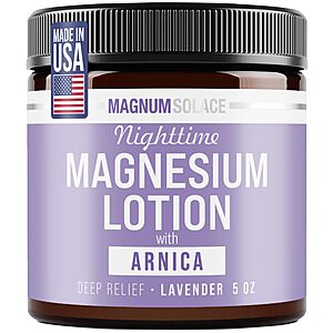 S&S] Magnum Solace Nighttime Magnesium Lotion with Arnica – Highly Concentrated Magnesium for Muscles & Joints $5.94