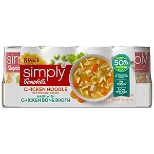 10.49 Costco:Campbell's,Simply Chicken Noodle Soup in Bone Broth,18.6 oz,8-Count