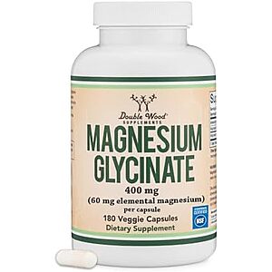 SnS,AC] $11.01* | 180-Count Double Wood Supplements Magnesium Glycinate Capsules at Amazon