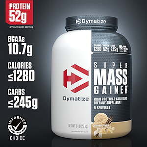Dymatize Super Mass Gainer Protein Powder,52g Protein,Gourmet Vanilla,6 lbs $33.98 w/ subscription at Walmart