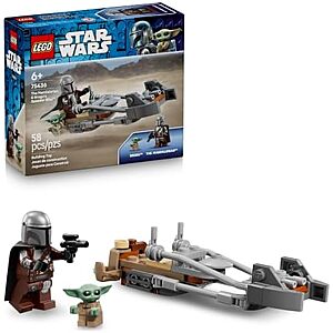 6.99* | 58-Piece LEGO Star Wars:The Mandalorian - The Mandalorian & Grogu's Speeder Bike (75436,2026) at Amazon