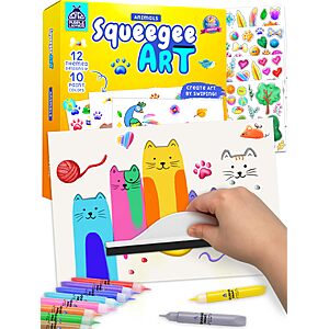 Squeegee Art Kit for Kids - Animals Theme Painting Craft Kit for Ages 4-12 $6.99