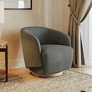 Henredon Murphy Swivel Boucle Chair,Gray $299.99 Free Shipping Costco.com Buy 2 Save $100
