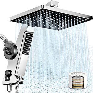 12" MakeFit Filtered Rainfall Shower Head & Handheld Combo w/ Hidden Detachable Wand (3 colors) $45.59 + Free Shipping