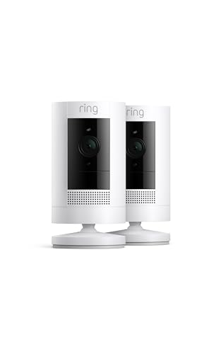 Ring Outdoor Cam (Stick Up Cam...orks with Alexa,2-pack,White