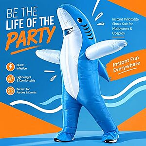 CsplYadee Adult Shark Inflatable Costume (Blue) $15