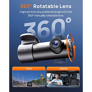 Prime Business Account only] 70mai M310 Plus 4K Dash Cam Front with Night Vision Price after coupon.$18.49