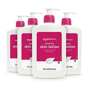 4-Pack Amazon Basics Body Lotion for Extra-Dry Skin (16 fl oz) $8.79 @ Amazon