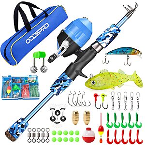 4.91' ODDSPRO Kid's Fishing Pole Starter Kit w/ Tackle Box $13.94 + Free Shipping w/ Prime or on $35