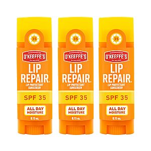 3-Pack O'Keeffe's Lip Repair SPF 35 Lip Balm $12.02 ($4.01 Ea) + Free Shipping w/ Prime or on $35