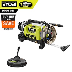 149:RYOBI 1900 PSI 1.2 GPM Cold Water Wheeled Electric Pressure Washer with 12 in.Surface Cleaner at HomeDepot