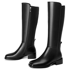 Vivianly Women's Knee-High Block Heel Square Toe Boots w/ Side Zipper (3 Colors) $20.49 + Free Shipping w/ Prime or on $35