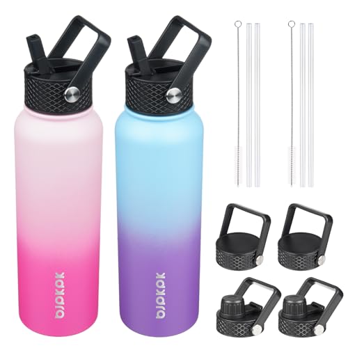 BJPKPK 2 Pack Insulated Water...l,Sports (Cherry+Ocean Dream