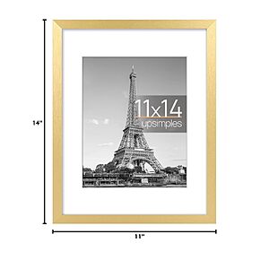 upsimples 11x14 Picture Frame,Wall Decor Photo Frames,Gold 1 Pack $7.99