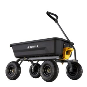 Gorilla Carts 4 Cu.ft.Poly Garden Dump Cart,600 lbs.Capacity,35 in.x 22 in.Bed,10 in.Tires $128