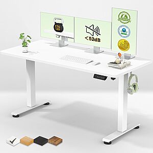 Veken 55" Electric Standing Desk (White) $109.98