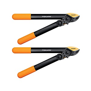 Fiskars 2-Pack PowerGear Hybrid Pruner 15 in.Lopper Tool,1-1/4 in.Cut Capacity,Titanium Steel Blade for Smooth Precise Cuts,$29.98,FS,Home Depot