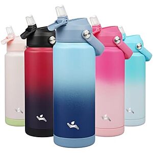 9.73 | 24-Oz Konokyo Insulated Water Bottle with Straw Lid at Amazon