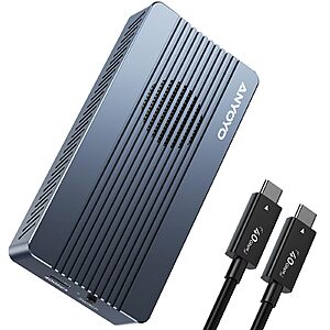 ANYOYO 40Gbps TB4 enclosure M.2 NVME SSD Enclosure with Cooling Fan nvme Enclosure for M3/ M4 Pro/Max,TBU405ProM1 $20