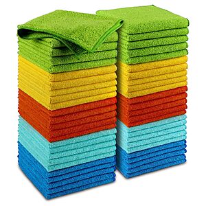 50-Pack 12"×12" AIDEA Microfiber Cleaning Cloths $12.74 w/ S&S + Free Shipping w/ Prime or on $35