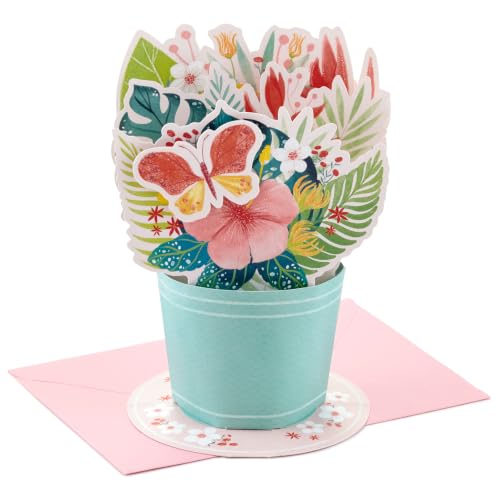 Hallmark Paper Wonder Pop Up Card (Tropical Flower Bouquet