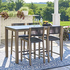 Better Homes & Gardens Tarren 5-Piece Outdoor High Dining Set,Black,$297,FS,Walmart