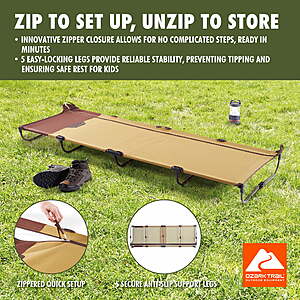 51 FS WALMART Ozark Trail Zippered Foldable Cot with Carry Bag