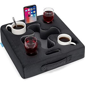 Couch Cup Holder-Sofa Caddy for Bed,Rv,Tv,Backseat for Remote,Drinks,Snacks (Square-Grey) - Free Shipping w/Amazon Prime Or On Orders Over $35 - $14.97